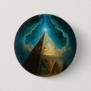 Mystische Pyramide Visionäre Kunst Button