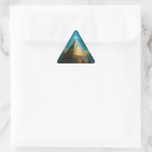 Mystische Pyramide Visionäre Kunst Dreieckiger Aufkleber (Tasche)