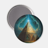 Mystische Pyramide Visionäre Kunst Magnet (Vorderseite/Rückseite)