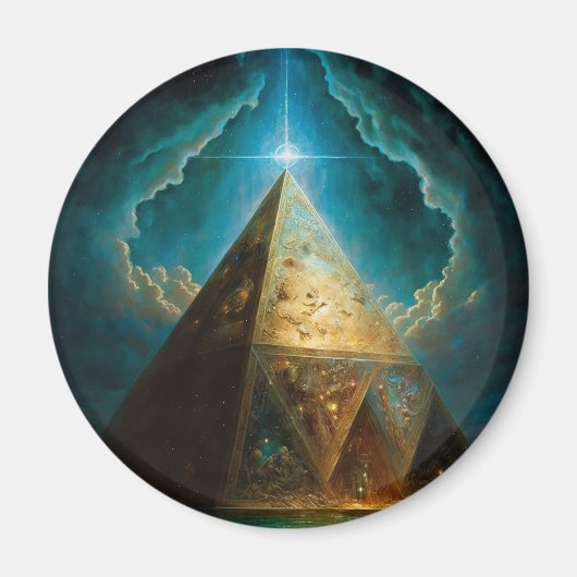 Mystische Pyramide Visionäre Kunst Magnet (Vorne)