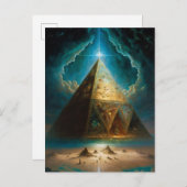 Mystische Pyramide Visionäre Kunst Postkarte (Vorne/Hinten)