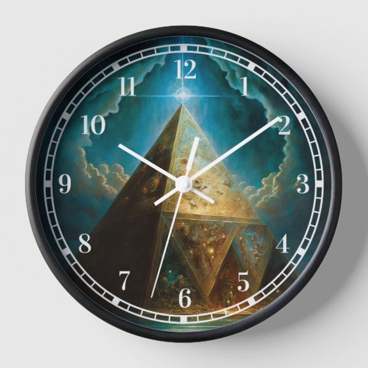 Mystische Pyramide Visionäre Kunst Uhr (Vorderseite)
