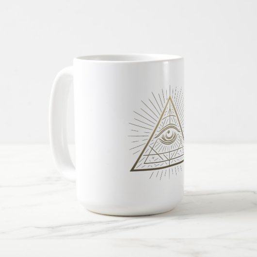 Mystische Pyramide - Wahrnehmungsemblem Kaffeetasse (Vorderseite Links)