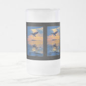 Mystische Raben bei der Sunset-Tasse Mattglas Bierglas (Mittel)