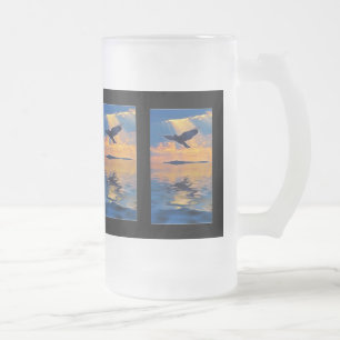 Mystische Raben bei der Sunset-Tasse Mattglas Bierglas