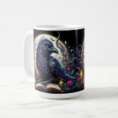 Mystische Raben-Fantasiewelt Kaffeetasse (Vorderseite Links)