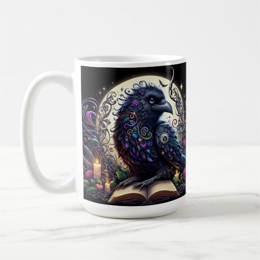 Mystische Raben-Fantasiewelt Kaffeetasse (Links)