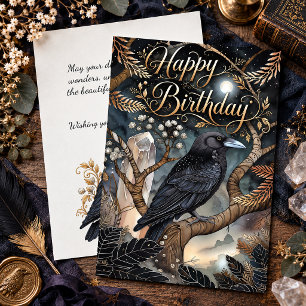 Mystische Raben Kristalle Alles Gute zum Geburtsta Karte
