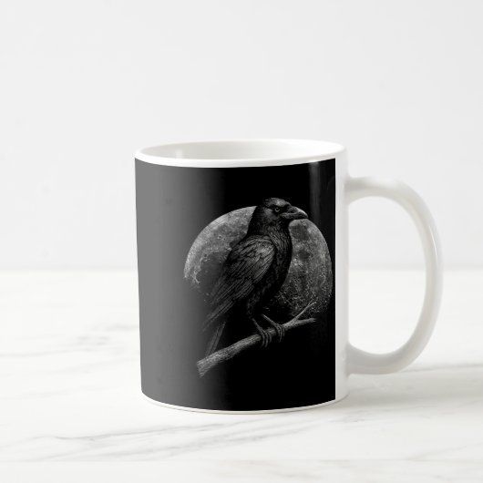 Mystische Raben Mond Dunkle Folklore Hexerei Wikin Kaffeetasse (Rechts)