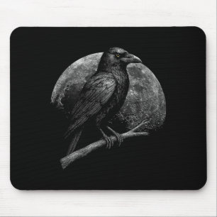 Mystische Raben Mond Dunkle Folklore Hexerei Wikin Mousepad