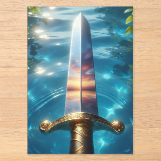 Mystische Reflexion des Fantasy-Schwert-Kunstwerks Acryleinladungen