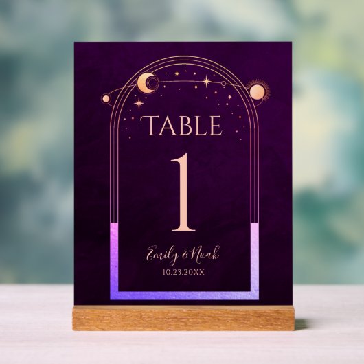 Mystische Regenbogen-Hochzeit Acrylschild (Neutral)