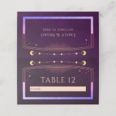 Mystische Regenbogen-Hochzeit Platzkarte (Außenseite Aufgefaltet)