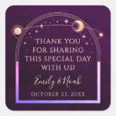 Mystische Regenbogen-Hochzeit Quadratischer Aufkleber (Vorderseite)