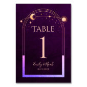 Mystische Regenbogen-Hochzeit Tischnummer (Vorderseite)