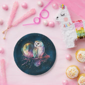 Mystische Regenbogenschale und Vollmond-Celestie Pappteller (Party)