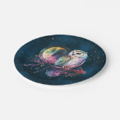 Mystische Regenbogenschale und Vollmond-Celestie Pappteller (Schrägansicht)