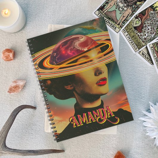 Mystische Retro Collage okkultistische Astrologie  Notizblock