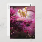 Mystische rosa Fantasie Blumengarten Kunst, Dichtu Postkarte (Vorne/Hinten)