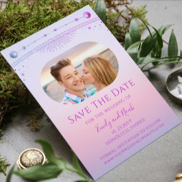 Mystische Rosa Hochzeit speichert das Datum Save The Date