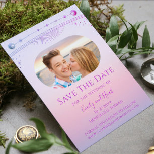Mystische Rosa Hochzeit speichert das Datum Save The Date