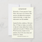 Mystische Rose Jungfrau Mary Memorare Gebet Heilig Dankeskarte (Rückseite)