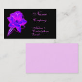 Mystische Rose lila Neonleuchte Visitenkarte (Vorne/Hinten)