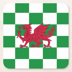 Mystische rote keltische Drachenflagge von Wales Rechteckiger Pappuntersetzer