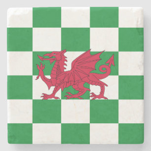 Mystische rote keltische Drachenflagge von Wales Steinuntersetzer