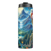 Mystische rote Panda in den Bergen Thermosbecher (Vorderseite)