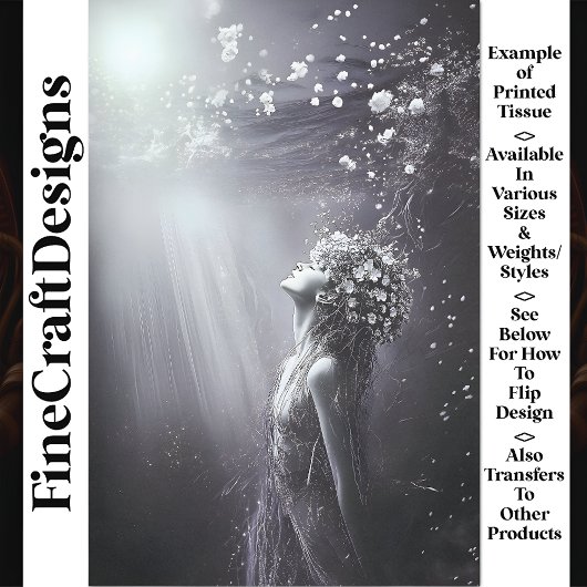 Mystische Ruhe unter Wasser Mermaid V8 Decoupage Seidenpapier
