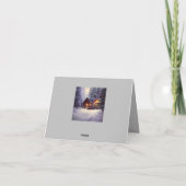 Mystische Rundholzhütte inmitten der Evergreens Dankeskarte (Rückseite)