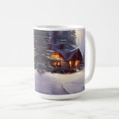 Mystische Rundholzhütte inmitten der Evergreens Kaffeetasse (VorderseiteRechts)