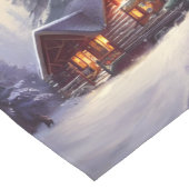 Mystische Rundholzhütte inmitten der Evergreens Kurzer Tischläufer (Ecke)