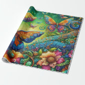 Mystische Schmetterlinge Geschenkpapier (Ungerollt)