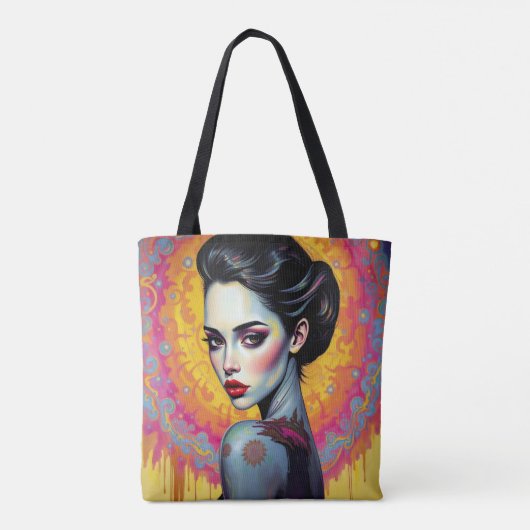 Mystische Schönheit im kosmischen Licht Tasche (Rückseite)