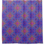 Mystische Schrift, Orange über Lila Duschvorhang (Vorderseite)