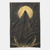 Mystische Schürze von Schwarz und Gold Geschirrtuch (Vertikal)