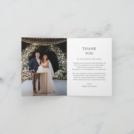 Mystische Schwarz Silver Sun Moon Stars Foto Hochz Dankeskarte (Innenseite)