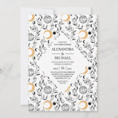 Mystische schwarz-weiße Himmelsstars Hochzeit Einladung (Vorderseite)