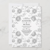 Mystische schwarz-weiße Himmelsstars Hochzeit Einladung (Vorderseite)