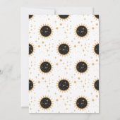 Mystische schwarz-weiße Himmelsstars Hochzeit Einladung (Rückseite)