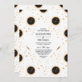 Mystische schwarz-weiße Himmelsstars Hochzeit Einladung (Vorne/Hinten)