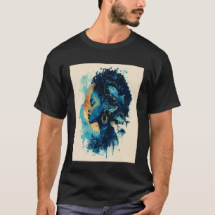 Mystische Schwarze Frau Fische Königin Träumerisch T-Shirt