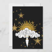 Mystische schwarze Gold-Himmelsbindungspartei Einladung (Rückseite)