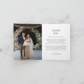 Mystische Schwarze Gold Star Moon Foto Hochzeit Dankeskarte (Innenseite)