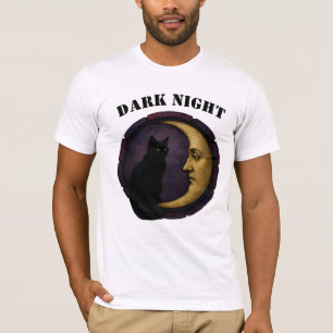 Mystische schwarze Katze auf dem Halbmond T-Shirt