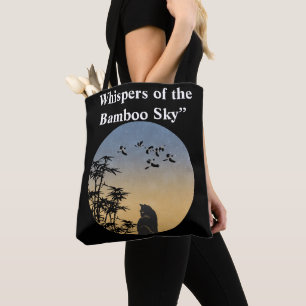 Mystische schwarze Katze & Bambus-Dämmerung - Japa Tasche