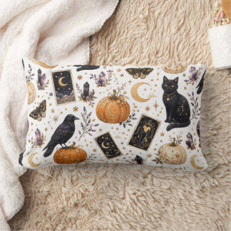 Mystische schwarze Katze Halloween Himmels-Tarot Lendenkissen