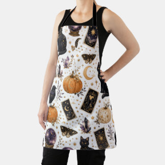 Mystische schwarze Katze Halloween Himmels-Tarot Schürze